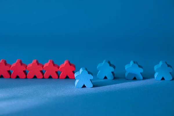 Einfaches Social Distance Konzept Auf Blauem Hintergrund — Stockfoto