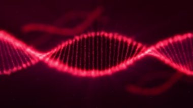 4k ultra hd döngü biyoloji bilim eğitimi için kullanılan canlı bir genetik Dna ve hücre bölünmesi elemanı iplikçik arka plan desen dikişsiz animasyon rotasyon parçacık molekülü