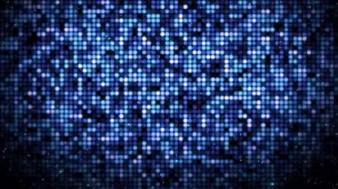 Parlayan ve 4 k alan planda ışıltılı sorunsuz soyut spangle optik mavi renk sel ışıkları desen ultra Hd döngü