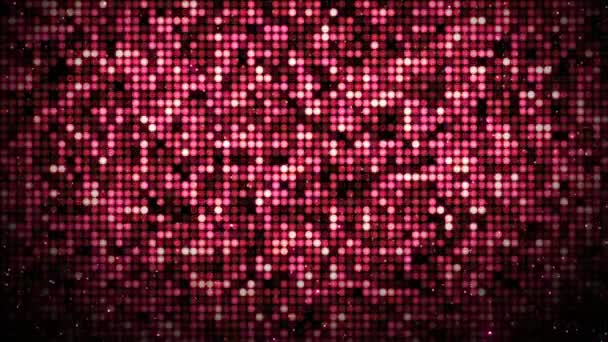 Seamless abstract spangle optic red color flood lights pattern glowing and glittering in space background in 4k ultra HD loop — Stock Video