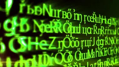     Soyut animasyon arka plan deseni bilgisayar monitör ekran kaynak kodu hata veya ASCII kodu kılavuz ile hareketli bir fotoğraf makinesi. Yeşil metin arka plan kavramı 4 k bilgisayar ağ sisteminde ultra Hd. 