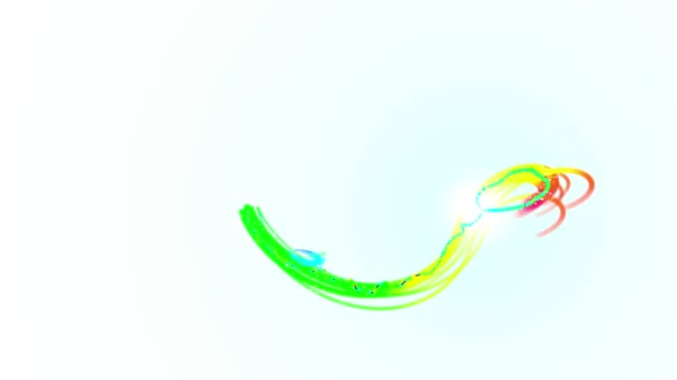 カラフルなスタイリッシュな抽象虹スペクトル線光輝く頭 4 k 超の Hd ビデオでは白背景での移動と移動のアニメーション — ストック動画