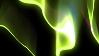 Soyut animasyon hareketli grafik renkli parlak aurora veya aura enerji ile dalgalar ışık ve 4 k siyah arka plan hareketli parçacıklar ultra Hd