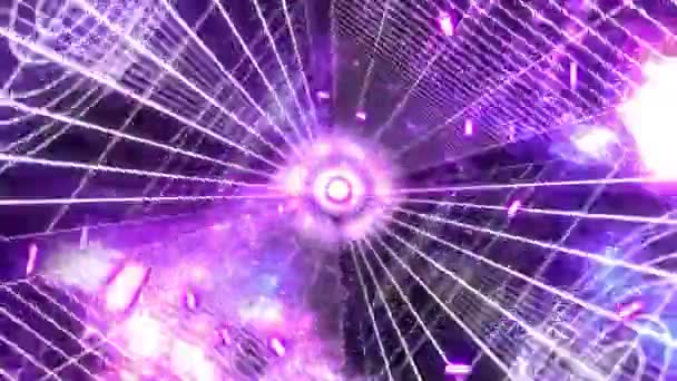 Animação perfeita de mudança de cor caminho do túnel cósmico com luz de estrela brilhante e zona de dobra espacial girando e combinando sci-fi e conceito de fantasia em 4k ultra HD loop — Vídeo de Stock