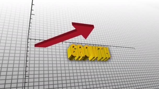 3D-Animation Geschäftsdiagramm zeigt schnelles Wachstum mit Kamerabewegung im quadratischen Gitterhintergrund in 4k ultra hd — Stockvideo