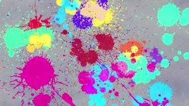 Animasyon renkli resim veya suluboya mürekkep damlaması ve tozlu kağıda splattering ve 4 bin bir renkli arka plan desen doku oluşturma 