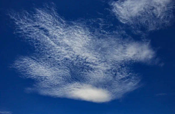 Ingewikkelde witte wolk op een blauwe achtergrond — Stockfoto