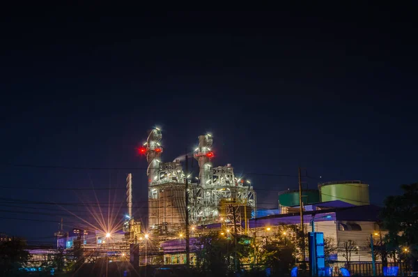 Electrical plant night landscape — Stock Photo, Image