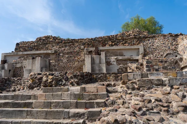 Nádvoří Čtyř Chrámů Patio Los Cuatro Templos Platformy Starověkém Teotihuacanu — Stock fotografie