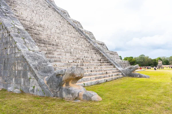 Fragmento Pirâmide Castillo Templo Kukulcan Vista Geral Arquitetura Civilização Maia — Fotografia de Stock