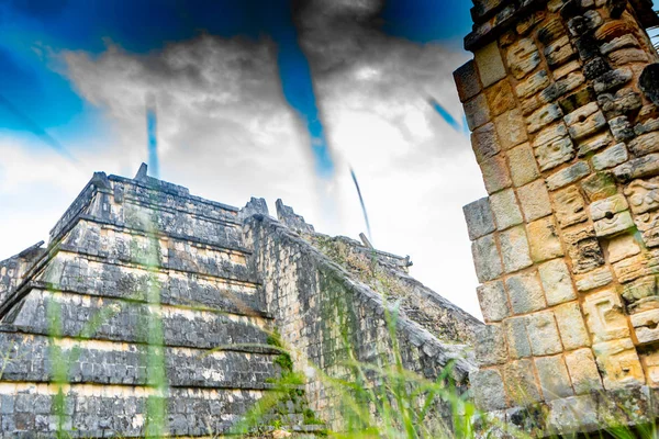 Piramide Osario Sito Archeologico Chichen Itza Architettura Dell Antica Civiltà — Foto Stock