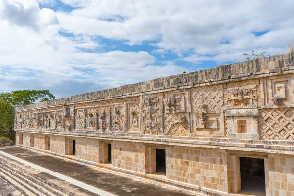Fragmento Palácio Governador Quadrilátero Nunnery Uxmal Uma Antiga Cidade Maia — Fotografia de Stock