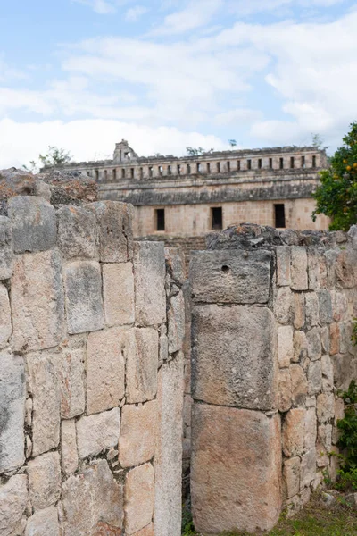 Fragmento Del Palacio Las Máscaras Codz Poop Sitio Arqueológico Maya —  Fotos de Stock