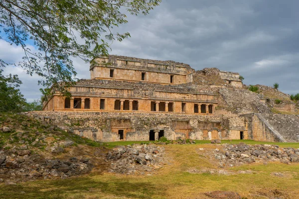 Великий Палац Саїл Майя Археологічний Пам Ятник Юкатан Мексика Стокова Картинка
