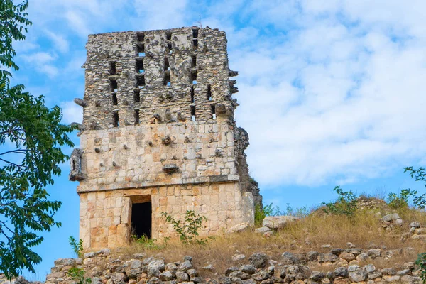 El Mirador, a pyramid-like structure surmounted by a temple in Labna mayan archaeological site. Yucatan. Mexico