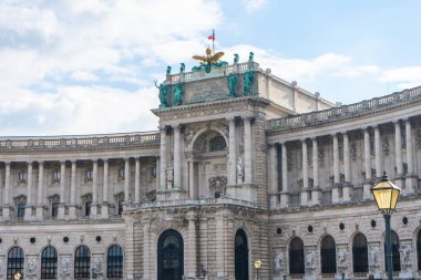 Hofburg Sarayı 'nın bir parçası. Seyahat fotoğrafı. Viyana. Sosis. Avusturya. Avrupa.