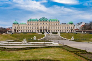 Belvedere 'deki eski sarayın parçası. Mimarlık fotoğrafçılığı. Sosis. Viyana. Avusturya. Avrupa.