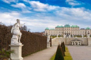Belvedere 'deki eski sarayın parçası. Mimarlık fotoğrafçılığı. Sosis. Viyana. Avusturya. Avrupa.