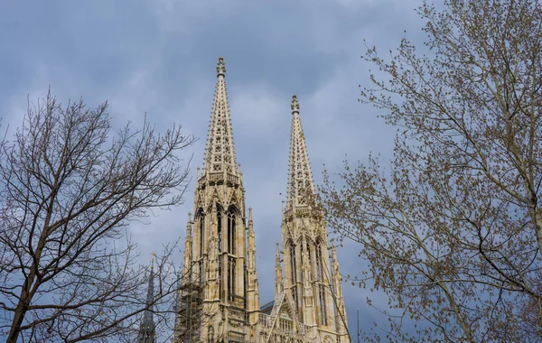 Kościół Motywacyjny Votivkirche Neogotycki Kościół Wiedniu Wiedeń Austria Europie Widok — Zdjęcie stockowe