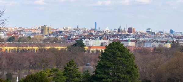 Panorama Cidade Viena Com Palácio Schonbrunn Principal Residência Verão Dos — Fotografia de Stock