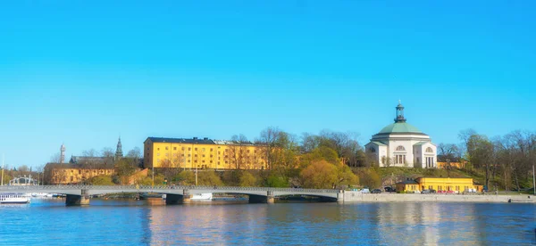 Skeppsholmen Central District Stockholm Capital Sweden Lakeside Panorama Travel Photo — Stock Photo, Image