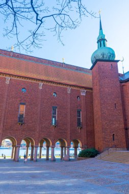 Stockholm Belediye Binası (Stockholms stadshus). Avlu manzarası. İsveç. Avrupa.
