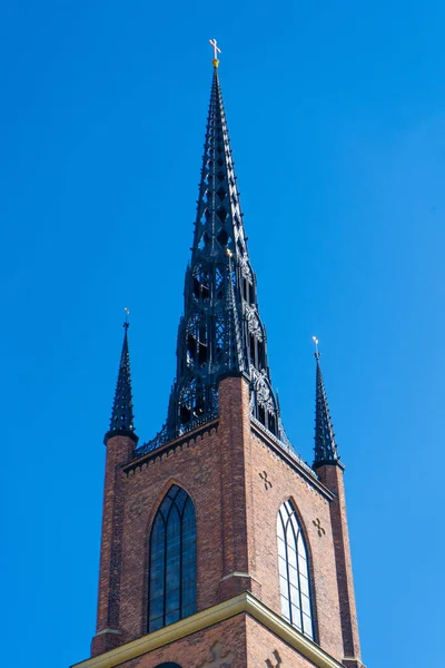 Detail Riddarholmova Kostela Riddarholmskyrkan Staré Město Stockholmu Fotografie Středověké Architektury — Stock fotografie