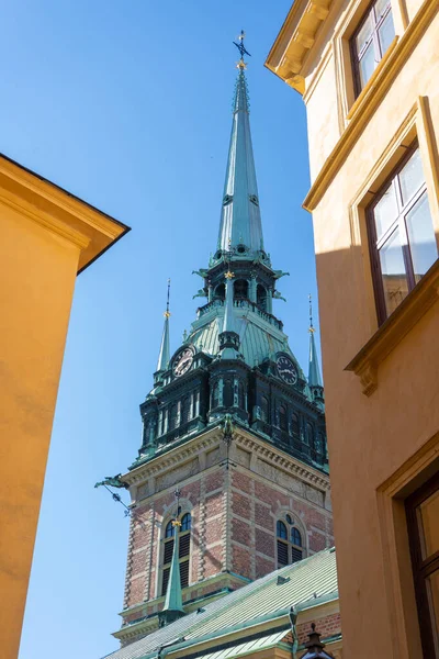 Vue Avec Église Allemande Tyska Kyrkan Parfois Appelée Église Sainte — Photo