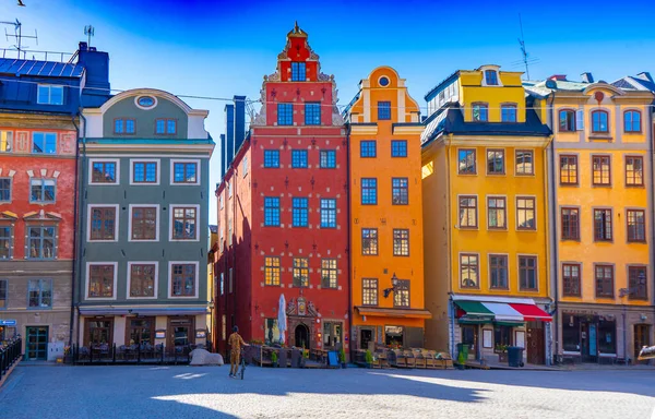 Stortorget 그랜드 스퀘어 스웨덴 스톡홀름 중앙에 도시가말라 스탠에 광장이다 집들을 — 스톡 사진