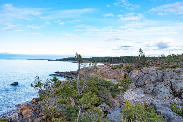 Rotsachtige Kust Van Oostzee Ostersjon Foto Van Scandinavische Natuur Zweedse — Stockfoto