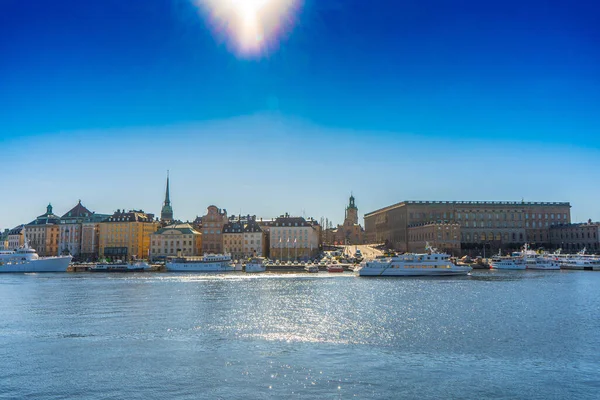 View Old Town Gamla Stan Stockholm Capital Sweden Lakeside Panorama — Stock Photo, Image