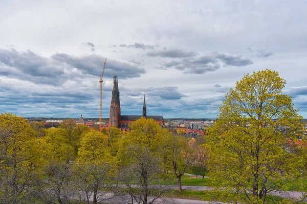 乌普萨拉大教堂 Uppsala Domkyrka 是位于瑞典乌普萨拉市中心的一座大教堂 斯堪的纳维亚半岛 — 图库照片