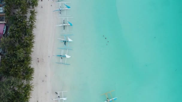 Aerial view of Boracay beach in Philippines — Stock Video