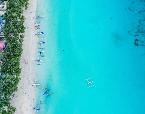 Vista aérea de la playa de Boracay en Filipinas — Foto de Stock