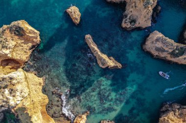 Portekiz, Algarve 'deki Ponta da Piedade' nin hava manzarası