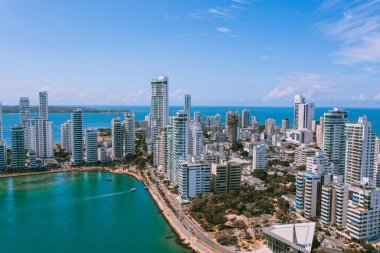 Cartagena Bocagrande 'ın hava görüntüsü
