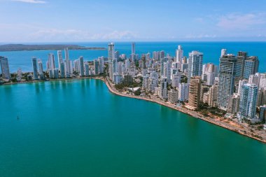 Cartagena Bocagrande 'ın hava görüntüsü