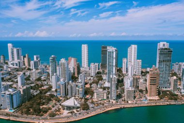 Cartagena Bocagrande 'ın hava görüntüsü