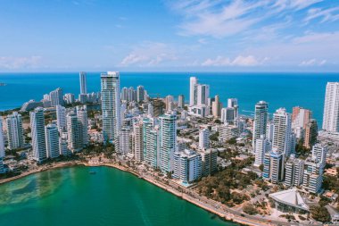 Cartagena Bocagrande 'ın hava görüntüsü