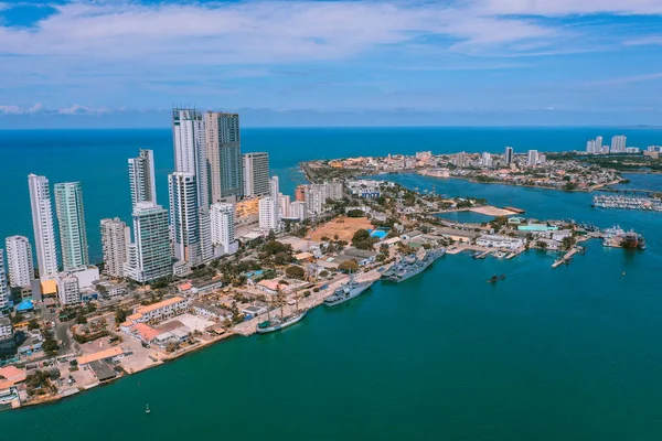 Vista aérea de Cartagena Bocagrande — Foto de Stock