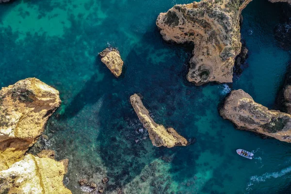 Flygfoto över Ponta da Piedade i Algarve i Portugal — Stockfoto