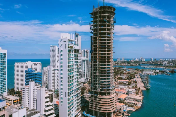 Aerial view of Cartagena Bocagrande — Stock Photo, Image