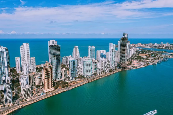 Aerial view of Cartagena Bocagrande — Stock Photo, Image