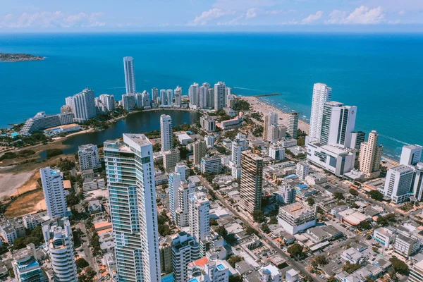 Aerial view of Cartagena Bocagrande — Stock Photo, Image