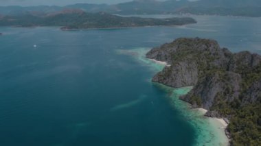 Palawan, Filipinler'deki Coron Adası'nın havadan görünümü