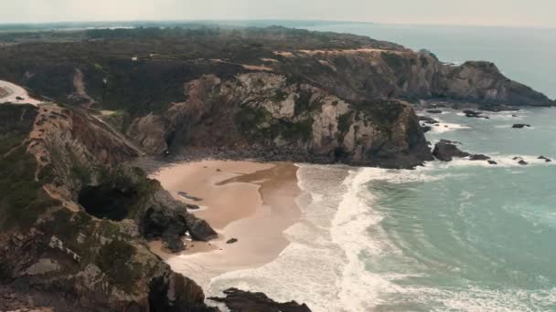 Aerial view of Odeceixe in Portugal — Stock Video