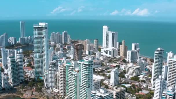 Aerial footage of Cartagena Bocagrande — Stock Video