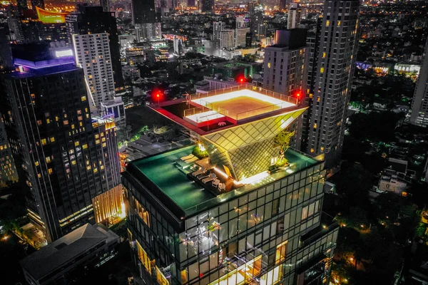 Bangkok Luchtfoto, boven Sukhumvit en Thonglor district in Thailand — Stockfoto