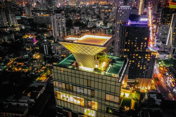 Bangkok Luchtfoto, boven Sukhumvit en Thonglor district in Thailand — Stockfoto