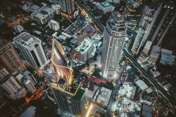 Bangkok Flygfoto, ovanför Sukhumvit och Thonglor distriktet i Thailand — Stockfoto